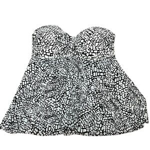 Merona Black and White Strapless Top